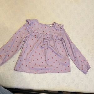 Purple floral long sleeve blouse